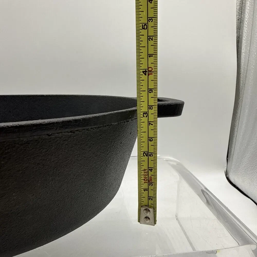 Bruntmor 10” Black Cast Iron 3.25” Deep Round Fry Pan 2 Handles, Silicone Cover